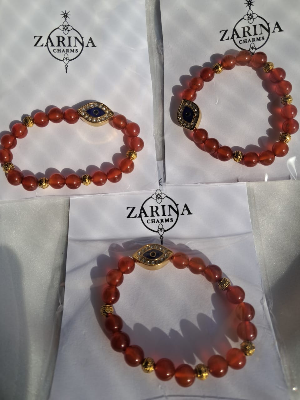 Natural stone and Evil Eye Bracelets