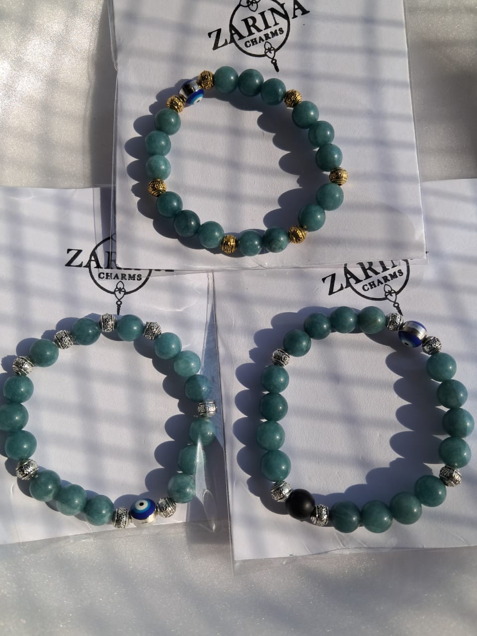 Natural stone and Evil Eye Bracelets